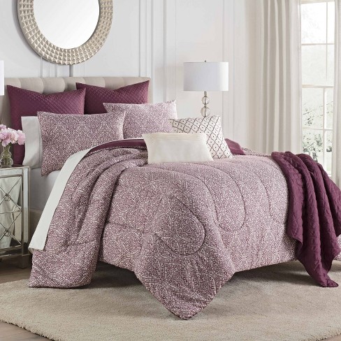 King Savino Comforter Set Burgundy Martex Target