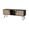 47.6" Manufactured Wood Hairpin Legs TV Rack with 2 Doors, 4 Shelves and Cable Management for Living Room and Bedroom - 4 of 4