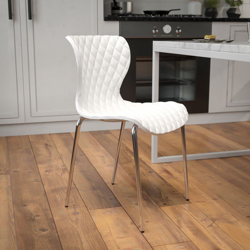 Emma and Oliver Contemporary Design Accent Dining Plastic Stack Chair, 2 of 11