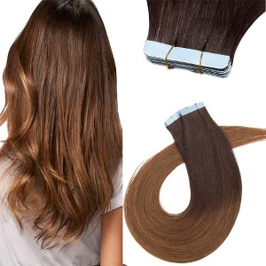 Jessie's Wig 16-26 Inch Tape In Hair Extensions 50g For Women Thin Hair Straight #2T6 Dark Brown with Medium Brown 20 Pcs/Pack - 1 of 4