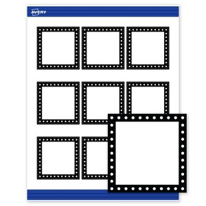 Avery Printable Square Cards, Black and White Polka Dots, 2.5" x 2.5", Matte White Square Cards, Laser/Inkjet, 90ct, Great for Business Cards - 1 of 4