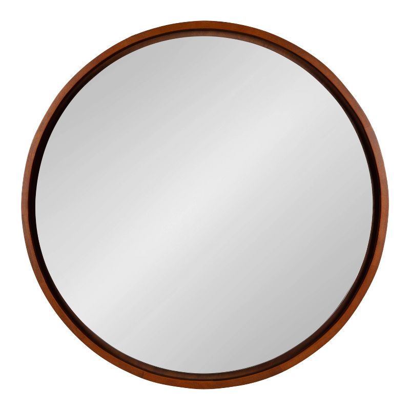 30&#34; Evans Round Wall Mirror Walnut Brown - Kate &#38; Laurel All Things Decor, 3 of 8