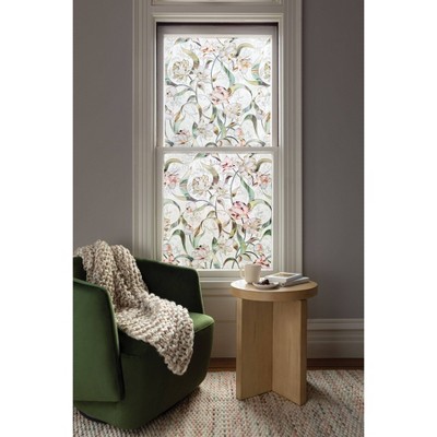 Begonia Floral Decorative Privacy Window Film, 24" x 36", Vinyl