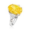 Ross-Simons 9.00 Carat Simulated Yellow Sapphire Ring With 2.00 ct. t.w. Czs in Sterling Silver - 3 of 4