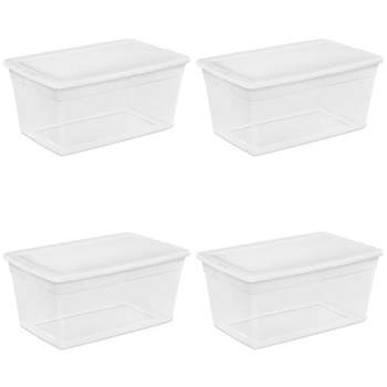 Sterilite Stackable 56 Quart Storage Tote, Clear with Marine Blue Lid (32  Pack), 32 pack - Ralphs