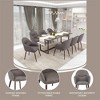 Elias Dining Chair Upholstered in Leather Velvet and Powder Coated Legs, Beige - 4 of 4