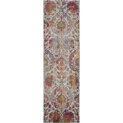 Global Vintage GLB06 Ivory/Blue Area Rug Colorful Vintage Damask By Nourison