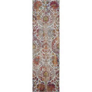 Global Vintage GLB06 Ivory/Blue Area Rug Colorful Vintage Damask By Nourison - 1 of 4