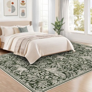 Modern Washable Area Rug, Soft Tiger Print Throw Carpet with Non Slip Backing, Low Pile Stain Resistant Floor Cover Indoor for Home - 1 of 4