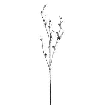 Northlight 42" White and Brown Sparkling Frosted Pinecone Twig Branch