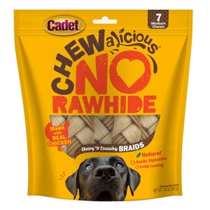 Cadet Chewalicious Chewy N Crunchy Rawhide-Free Chicken Flavored Braided Dog Treats - Medium - 16oz/7ct - 1 of 4