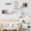 TopComfy Pet Tower Wall Mounted Cat Tree 2 Condos 3 Shelves 2 Ladders 1 Perch Sisal Scratching Pad Pet Toy Pet Furniture for Cats, Beige, 20"*15"*22" - 2 of 4