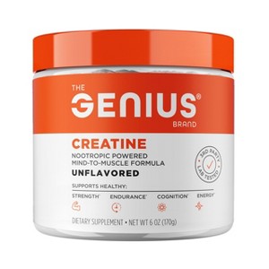 The Genius Brand Creatine Monohydrate Powder – boosts endurance, strength, brain function & muscle health – unflavored, 6 oz. - 1 of 4