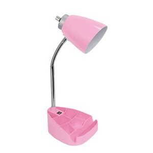 Gooseneck Organizer Desk Lamp with iPad Tablet Stand Book Holder and USB Port - LimeLights - 1 of 4