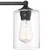 360 Lighting Bellings Modern Wall Light Black Metal Hardwire 24" 3-Light Fixture Clear Glass Cylinder Shade for Bedroom Bathroom Vanity Reading House - 3 of 4