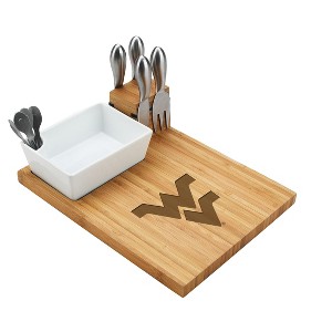NCAA West Virginia Mountaineers Bamboo Cheese, Charcuterie Board - 1 of 4