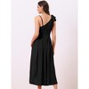 Allegra K Women's Summer Irregular Hem Sleeveless Spaghetti Strap Pleated Flowy Dress - 4 of 4