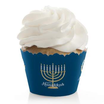 Big Dot of Happiness Happy Hanukkah - Chanukah Party Decorations - Party Cupcake Wrappers - Set of 12