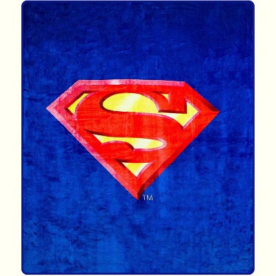 DC Comics Faux Fur Blanket, Superman Shield TWIN