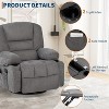 Swivel Rocking Chair with Massage and Heating,Glider Recliner Chairs with Storage and Cup Holder - 3 of 4