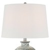 360 Lighting Dylan 28 1/4" Tall Modern End Table Lamp Textured Silver Glaze Finish Ceramic Single White Shade Living Room Bedroom Bedside Nightstand - 3 of 4