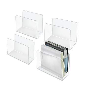 Large Deluxe Clear Acrylic Rectangle Tray Organizer for Desk or Counter, 4  Pack