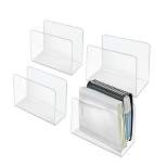Azar Displays Small Clear Acrylic Desk File Holder, 4-Pack