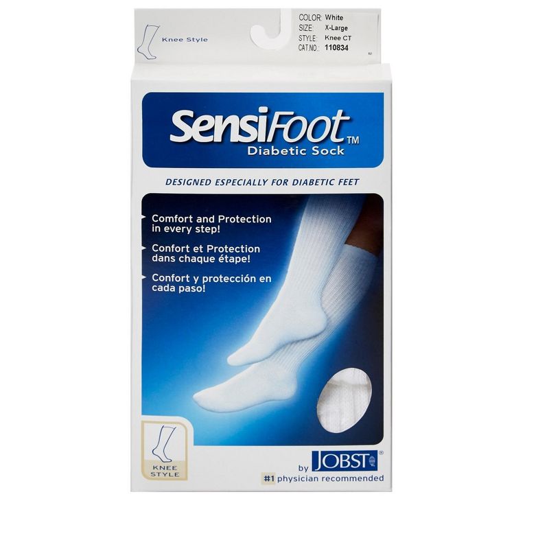 SensiFoot Diabetic Compression Socks, Knee-High, XL, 1 Count, 1 of 4