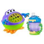 Nuby 2pc Monster Baby Feeding Set - Snack Keeper and 2 Handle Super Spout Trainer Cup - 8oz