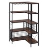LOVMOR Corner Wine Rack Bar Cabinet Industrial Freestanding Floor Bar Cabinets for Liquor and Glasses Storage - 3 of 4