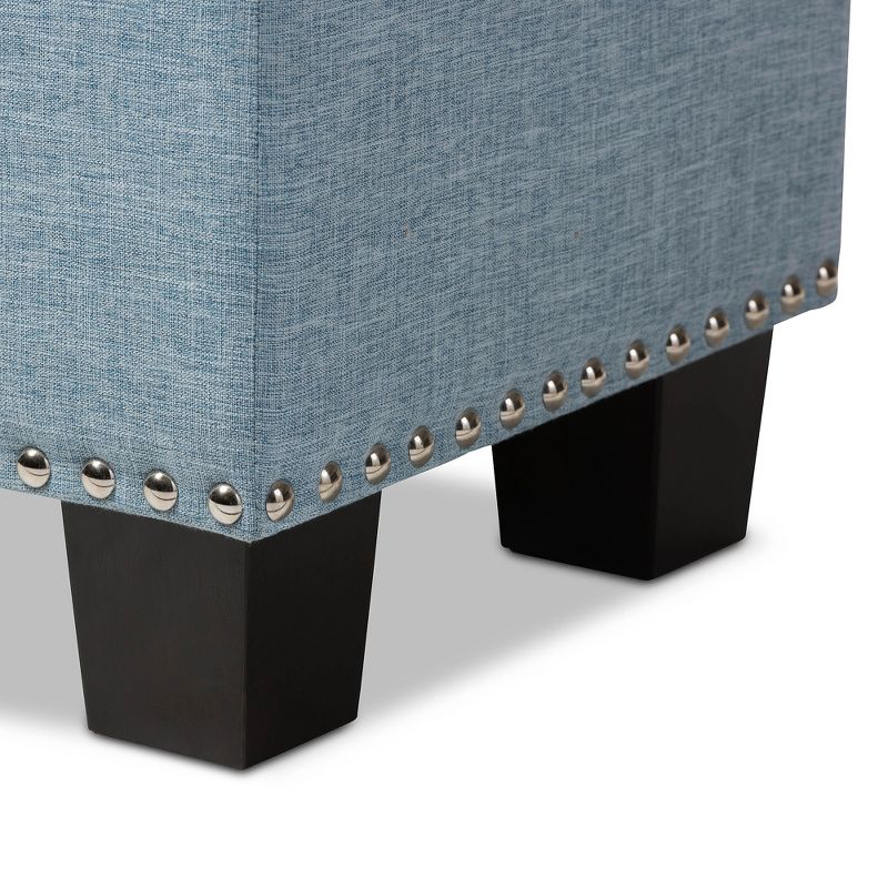 Hannah Modern And Contemporary Fabric Upholstered Button - Tufting Storage Ottoman Bench - Baxton Studio, 6 of 8