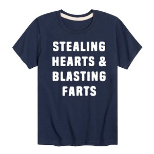 Boys' - Instant Message - Stealing Hearts And Blasting Farts Short Sleeve Graphic T-Shirt - 1 of 4
