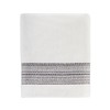 Geo Stripe High Quality Bath Towel 27in x 50in White by Saturday Knight Ltd - 2 of 3
