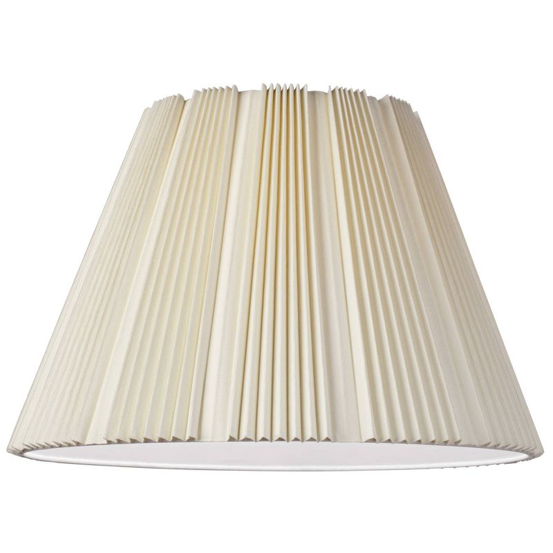 Springcrest Eggshell Pleated Large Lamp Shade 9.5" Top x 19" Bottom x 13" High (Spider) Replacement with Harp and Finial, 6 of 9