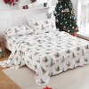 Christmas Flannel Sheets, 100% Cotton, Double-Brushed, 4-Piece Printed Sheet Set, 16" Deep Pocket, Winter Warm Bedding - 3 of 4
