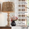 Regency Hill Carlisle Modern Coastal Table Lamps 26 1/2" High Set of 2 Beige Sea Grass Tapered Drum Shade for Bedroom Living Room Bedside Nightstand - 3 of 4