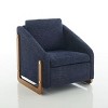 Homy Casa Chenille Upholstered Accent Chair with Wooden Frame, Modern Armchair for Living Room, Bedroom & Reading Corner, Navy Blue - 2 of 4