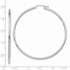 Black Bow Jewelry 2mm, 14k White Gold Classic Round Hoop Earrings, 55mm (2 1/8 Inch) - 3 of 4