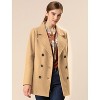 Allegra K Women's Long Sleeves Double Breasted Button Winter Outerwear Pea Coat - 2 of 4