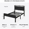 Twin Size Metal Platform Bed Frame with Wooden Headboard and Footboard, Mattress Foundation, No Box Spring Needed - 2 of 4
