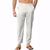 Men's Lightweight Cotton Linen Pants Casual Trouser Summer Yoga Beach Pant with Pockets - 4 of 4