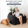 MAXYOYO Giant Bean Bag Chair with Pillow, Fuzzy Comfy Large Bean Bag Chair Couch for Reading and Gaming, Black - 3 of 4