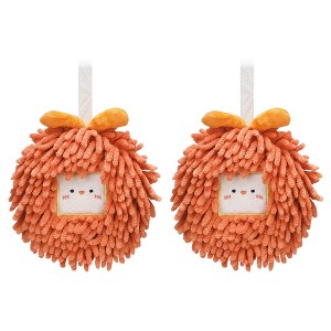 REGALWOVEN Cute Soft Absorbent Quick Drying Chenille Hanging Hand Towel 2 Pcs - 1 of 4