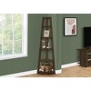 Vynxaria 72"h 5 - Tier Corner Walnut - Finished Bookshelf - 2 of 4