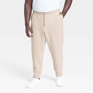 Men's Big Quilted Fleece Joggers - All in Motion™ Khaki 3XL - 1 of 2