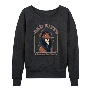 Women's - Disney Villains - Valentine's Day Lightweight French Terry Wide Neck Long Sleeve Shirt - 1 of 4