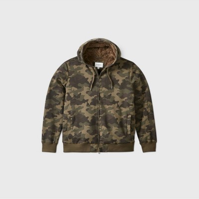 sherpa lined camo hoodie