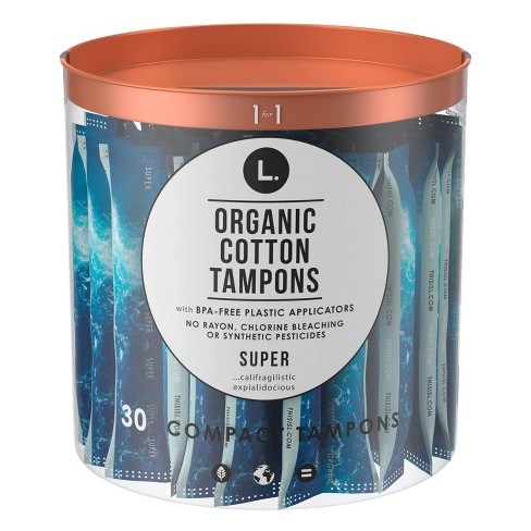 L Organic Cotton Super Absorbency Compact Tampons 30ct Target