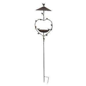 Transpac Large Metal Umbrella Birdfeeder Garden Yard Stake Home Decorations Spring - 1 of 3