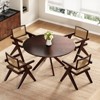 47.2" Solid Wood Round Dining Kitchen Table for 4-6 People with Intersecting Pedestal Base - 2 of 4
